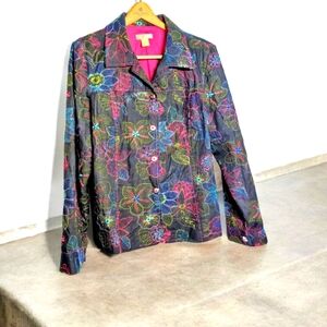 Wearit Black sz  3 Floral Embroidered Jacket